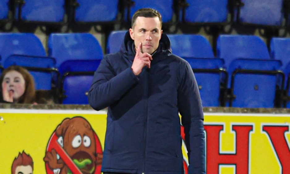 Don Cowie on the touchline during Ross County's match against St Johnstone.