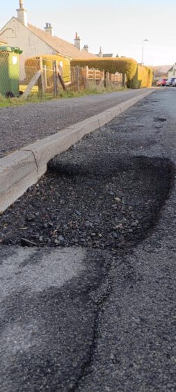 Potholes in Portree on Skye.