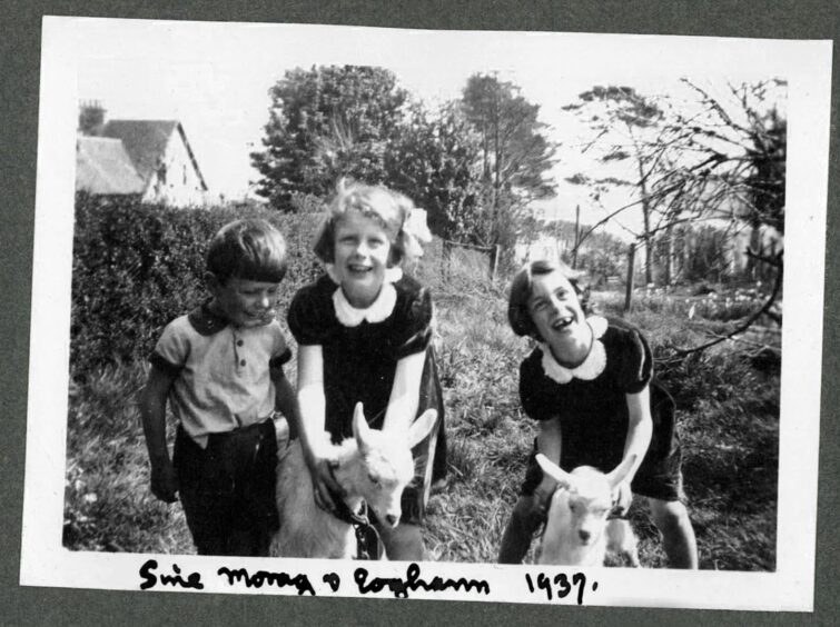 Morag Fraser, Eoghann, Morag and Sine Maclachlainn in 1937. Image: Maclachlainn family archive.