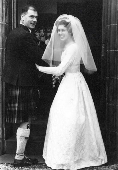 Eoghann Maclachlainn and wife Sheila on their wedding day. 