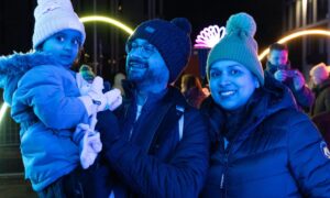 The Bhardwai family enjoying an evening at Spectra. Image: Ethan Williams