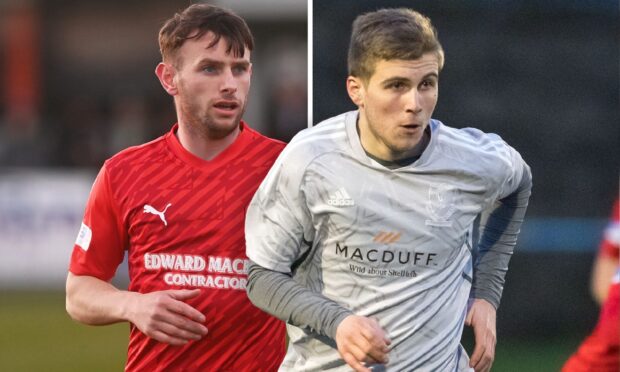 Ali Sutherland, left, of Brora Rangers and Deveronvale's Jamie MacLellan are eyeing a place in the final of the R Davidson (Banchory) Highland League Cup.