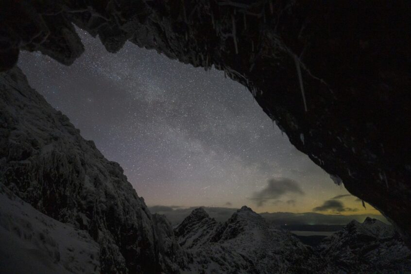 Climber Adrian Trendall in the Cullins on the isle of Skye.