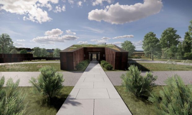 Artist impression of the proposed crematorium at Daviot