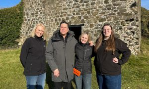 Dom Joly and his wife Stacey visited the castle last week. Image: Facebook.