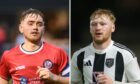 Turriff United's Dylan Stuart, left, and Logan Watt of Fraserburgh have set their sights on a place in the final of the Morrison Motors (Turriff) Aberdeenshire Shield.