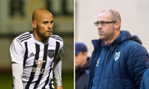 Fraserburgh's Greg Buchan, left, and Keith manager Craig Ewen are looking to reach the semi-final of the Morrison Motors (Turriff) Aberdeenshire Shield.