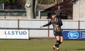 Huntly's new signing Greig McNaughton is preparing to face Clachnacuddin in the Breedon Highland League. Photo courtesy of George Mackie/Still Burning Photography.