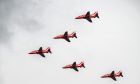 The Red Arrows were spotted on their way to RAF Lossiemouth. Image: Iain Struthers Photography.