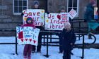 Residents of all ages turned out to protest against the closure of Insch Library back in November. Image supplied by Kirsty Edwards