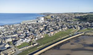 Burghead Parish Church can be seen in a drone footage. Image: Jason Hedges/DC Thomson