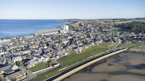 Burghead Parish Church can be seen in a drone picture. Image: Jason Hedges/DC Thomson