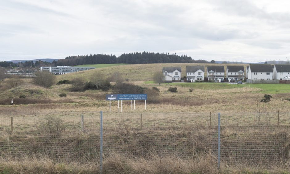 Bilbohall viewed from railway line. 