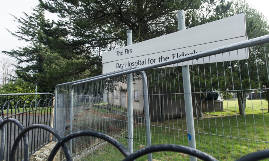 Exterior of derelict The Firs hospital. 