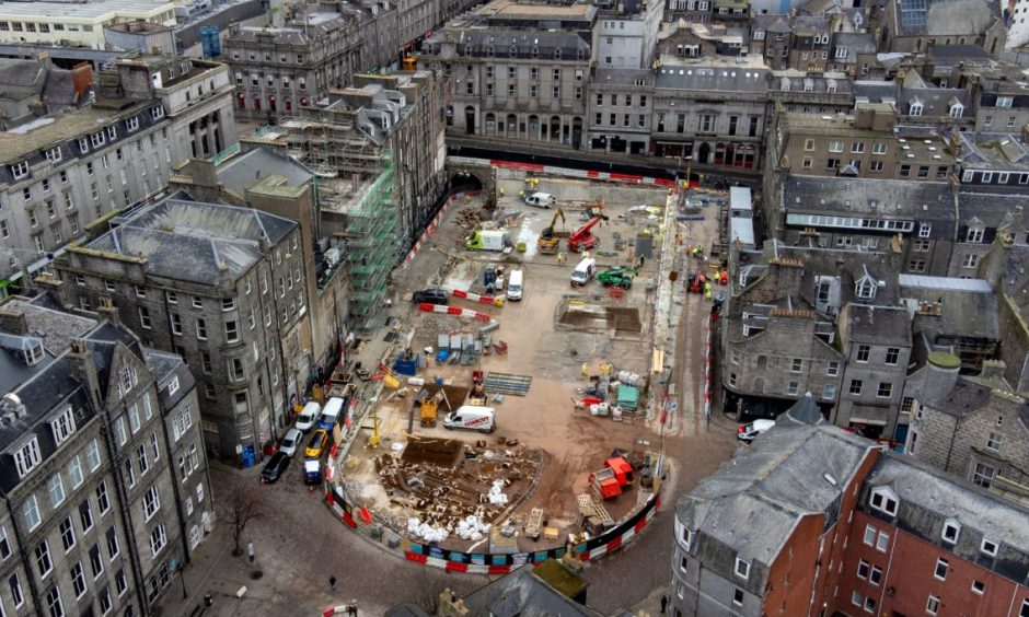 A drone image of the construction site where the new food and drink market - now named Flint - will be.