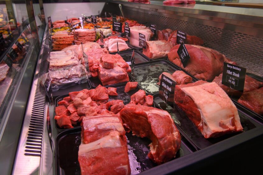 Display of meat at Barry's Butchery