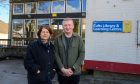 Councillor Marie Boulton and David Laing outside Cults Library. Image: Kenny Elrick/DC Thomson