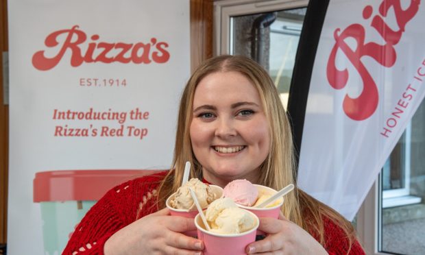 Food and drink journalist Joanna Bremner tried some popular ice cream from family business Rizza's. Image: Kenny Elrick/DC Thomson