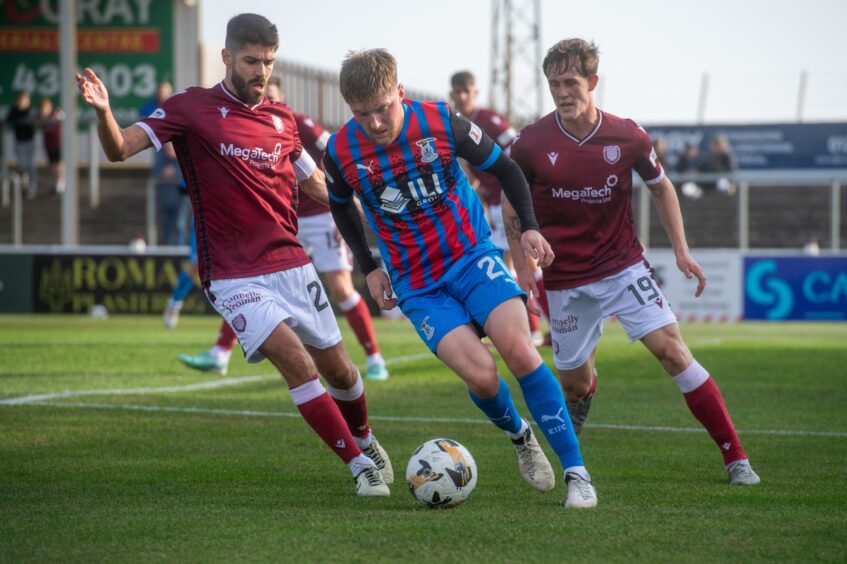 Inverness Caledonian Thistle midfielder Paul Allan goes on the attack during his team's 1-0 defeat against Arbroath at Gayfield Park, Arbroath, on October 5, 2024. 