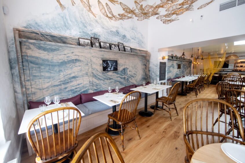 Chairs and tables inside Ballater restaurant.