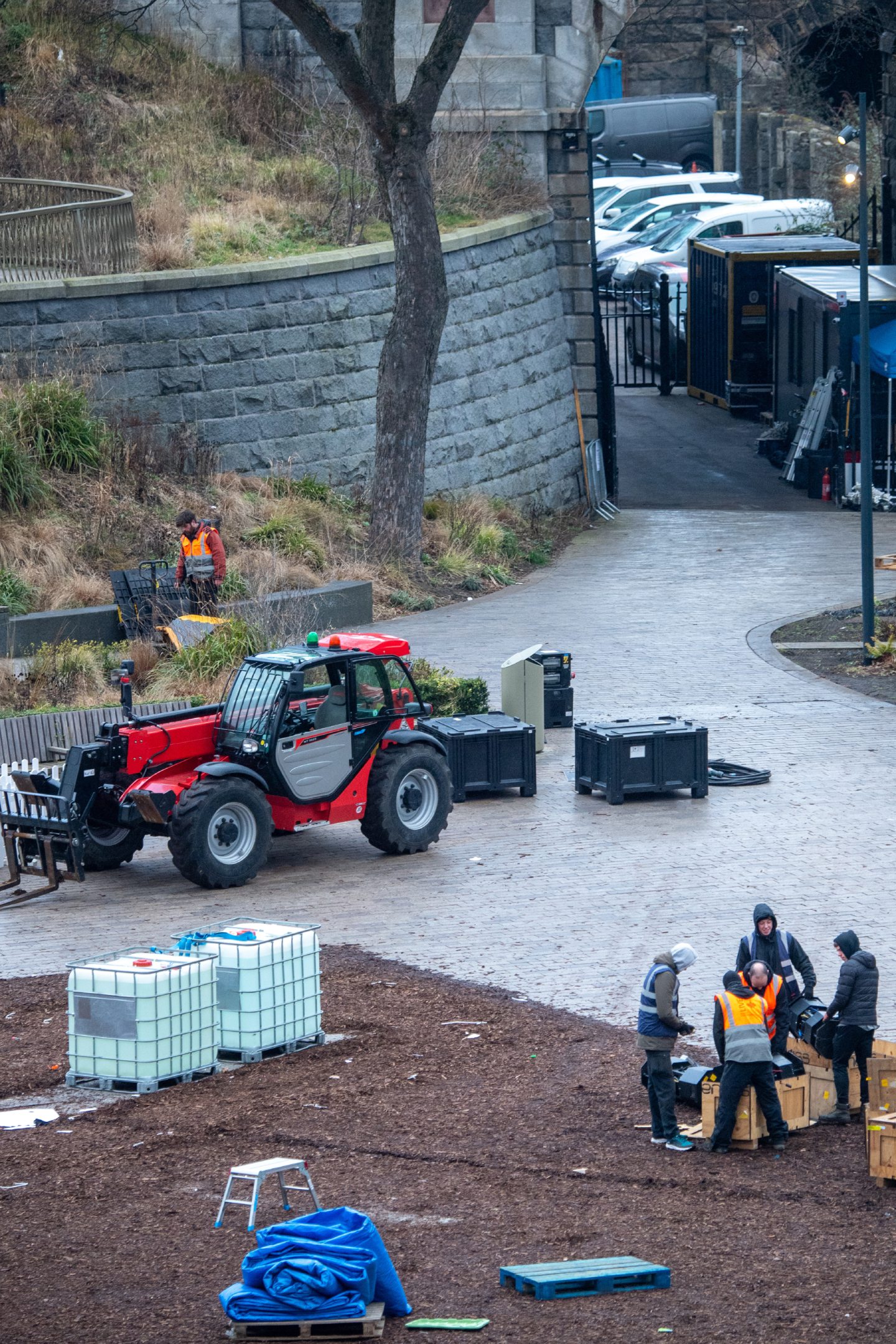 Tractor at Union Terrace Gardens as Spectra is removed