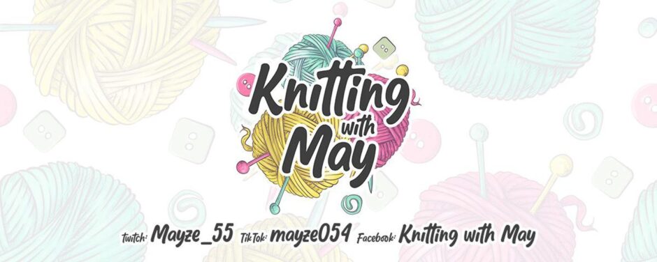 Knitting with May, the logo from Facebook.