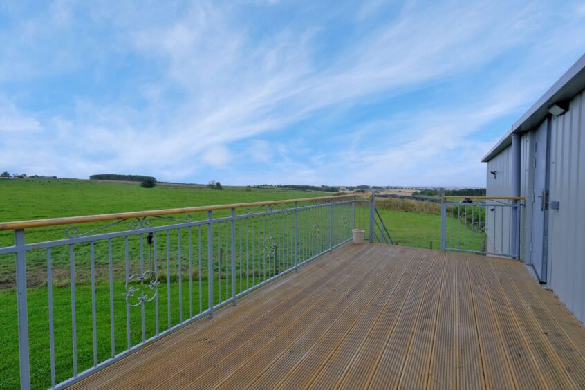 Looking out over the land at Mill of Kingoodie.