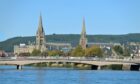 Inverness city centre viewed across River Ness.