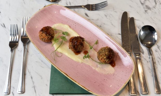 My haggis bon bons starter on my review at Ord House, Estate of Ord. Image: Sandy McCook/DC Thomson