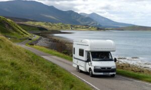 Camper vans and motorhomes on the popular NC500 are a familiar sight in Sutherland. Picture by SANDY McCOOK.