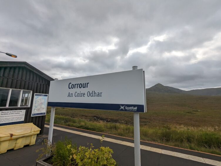 Corrour station sign