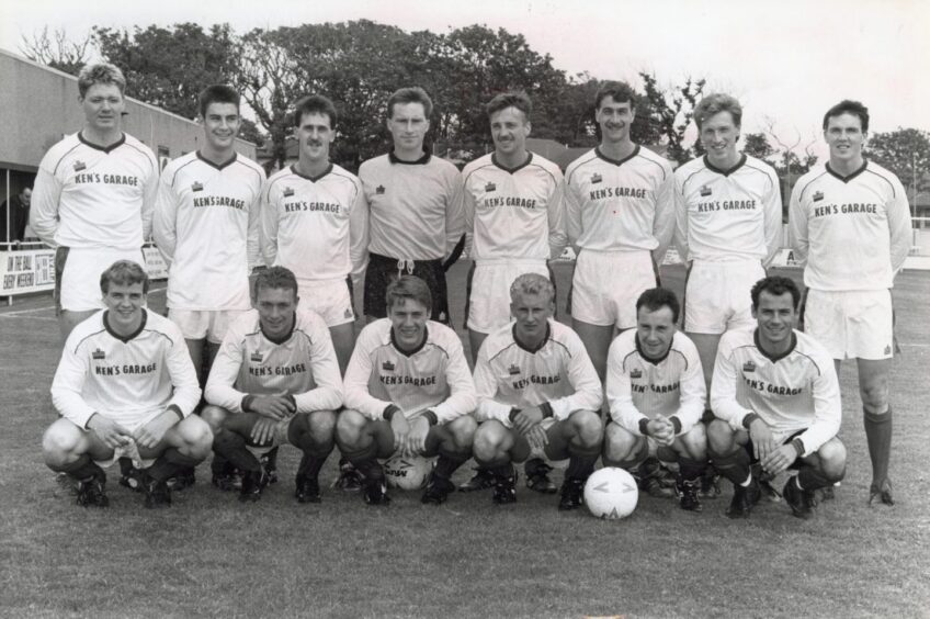 Ross County's team photo in 1990, with Billy Ferries bottom left. 