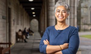 Manjit Dhillon at King's Quad in Aberdeen University. The ARI surgeon and university lecturer has completed three tours onboard a Mercy Ship. Image: Scott Baxter/DC Thomson