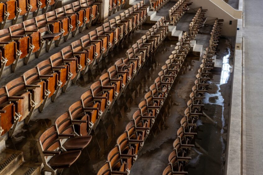 Seating next to Bon Accord Baths pool 