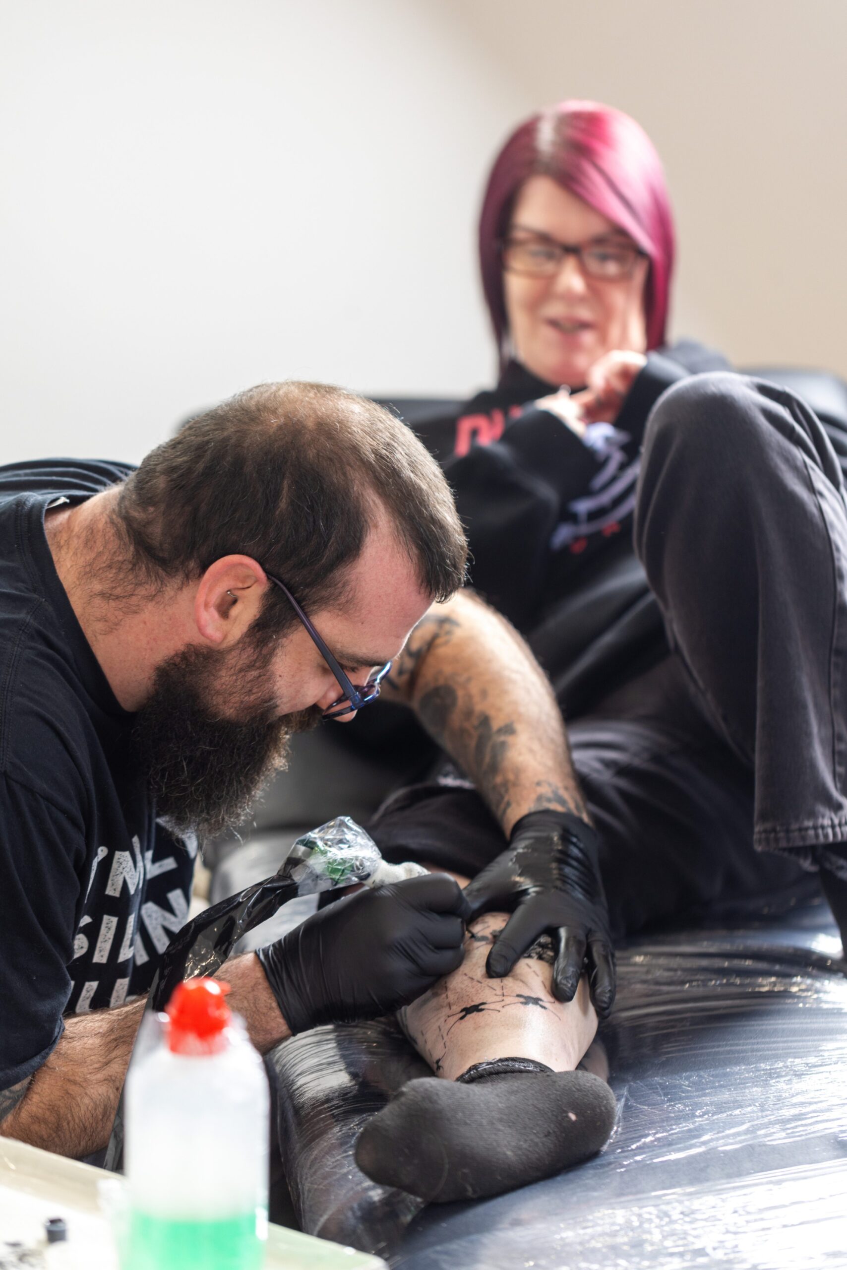 Emma McWilliam, who is pictured getting a Star Wars themed tattoo