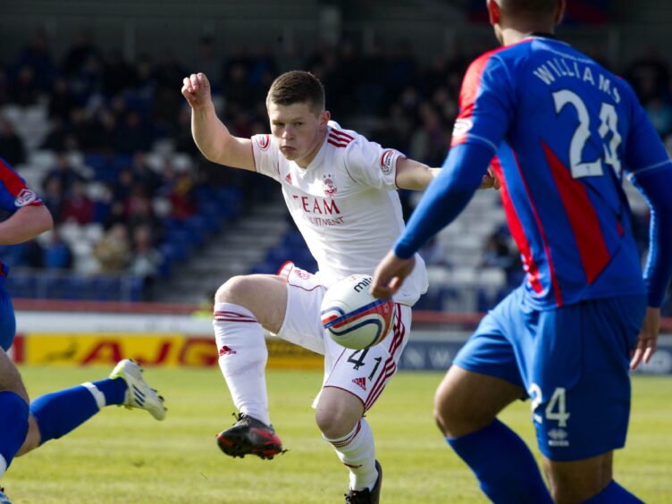 Cammy Smith on his competitive debut for Aberdeen at Caley Thistle in April 2012. Image: SNS