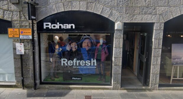 Rohan customers have been informed of the closure of the Aberdeen branch of the store. Image: Google.