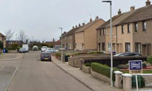 The fire was set in a garden at Spynie Place, Lossiemouth. Image: Google Street View