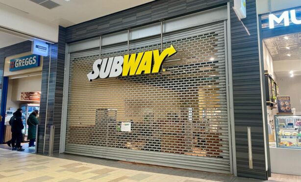 Shutter closed outside Subway in Union Square