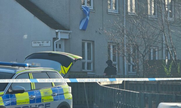 Police outside the property in Smithton