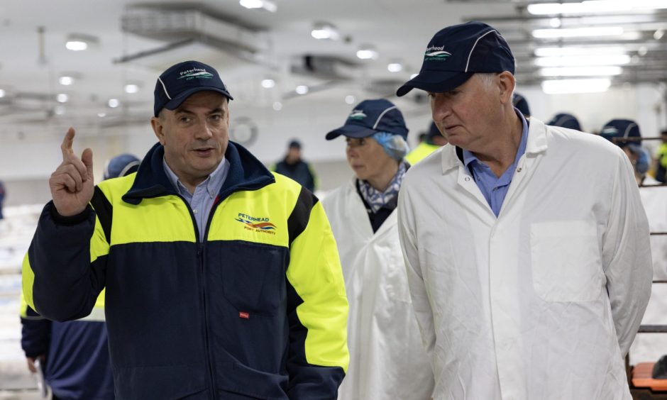 Peter Duncan with former UK fisheries minister Daniel Zeichner. Image: Peterhead Port Authority