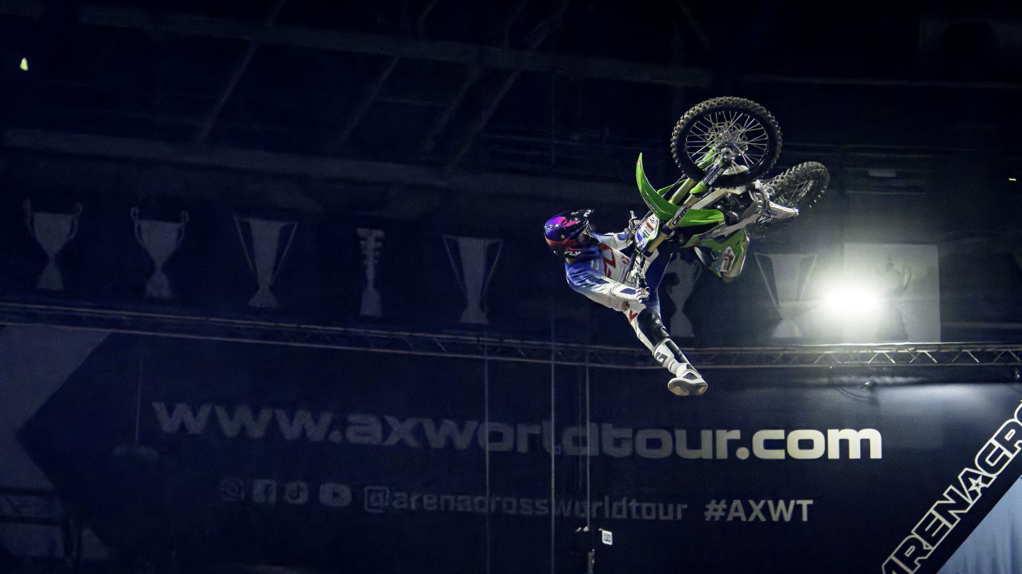 The Arenacross Tour freestylers delivered acrobatic stunts that left the Aberdeen crowd stunned. Image supplied by The Arenacross Tour