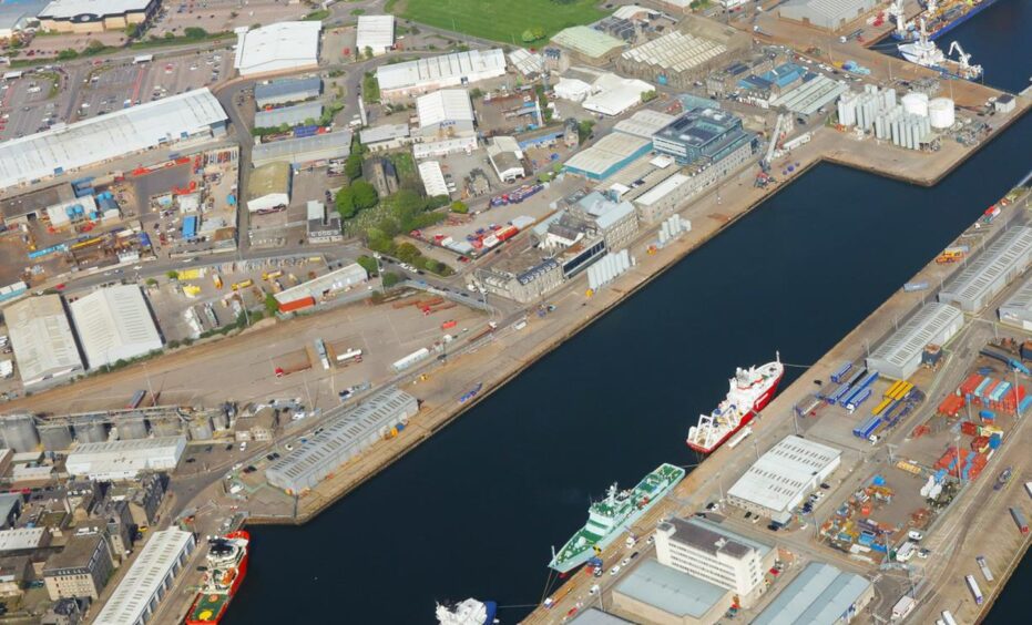 Aerial view of Port of Aberdeen 