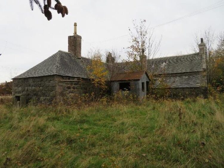 The run-down home at Waterton Farm, Whiteford, near Inverurie