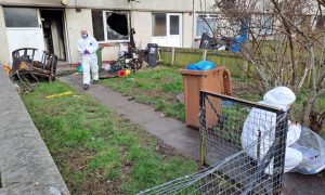 Forensics were called to Wyvis Place after last night's house fire. Image: Alberto Lejarraga/DC Thomson