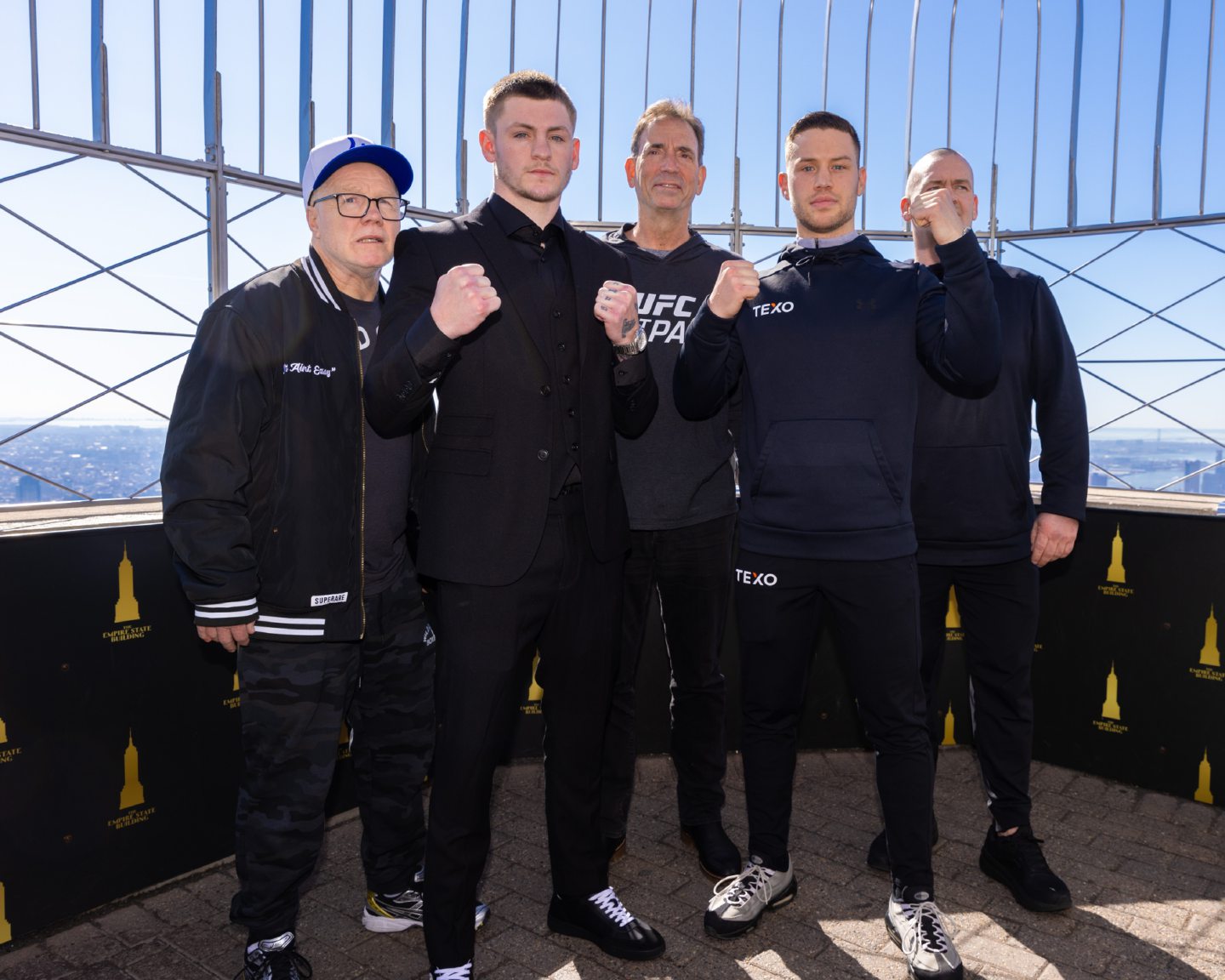 Boxers Callum Walsh (L) and Dean Sutherland (R) face off at the top of the Empire State Building in New York. Image: Shutterstock 