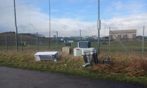 Aberdeen beach fly-tipping.