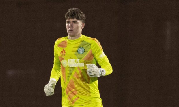 Celtic B goalkeeper Aidan Rice played for Caley Thistle in Saturday's 1-1 draw against Alloa Athletic. Image: SNS.