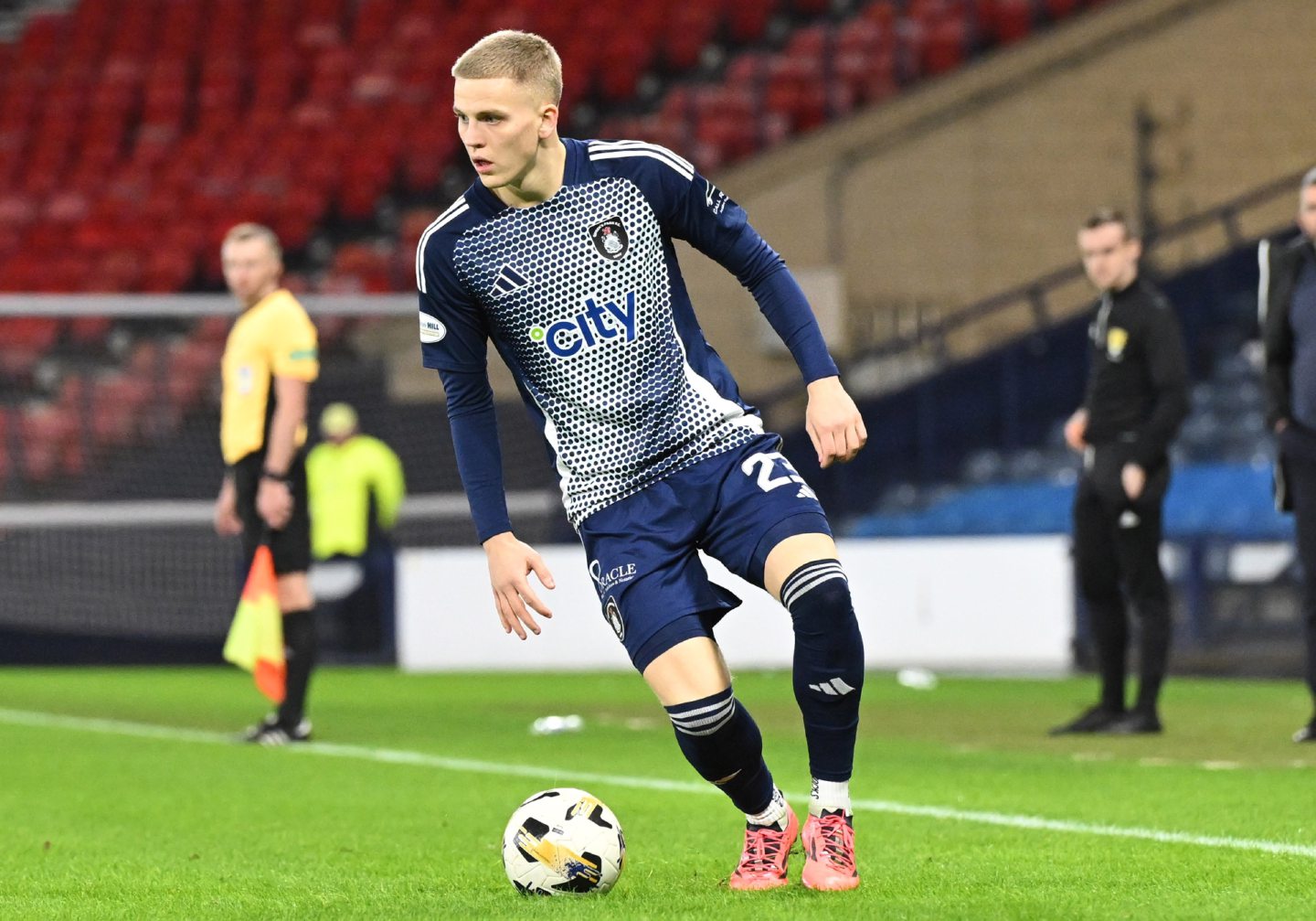 Queen's Park's Ryan Duncan in action during a Championship match against Raith Rovers. Image: SNS 