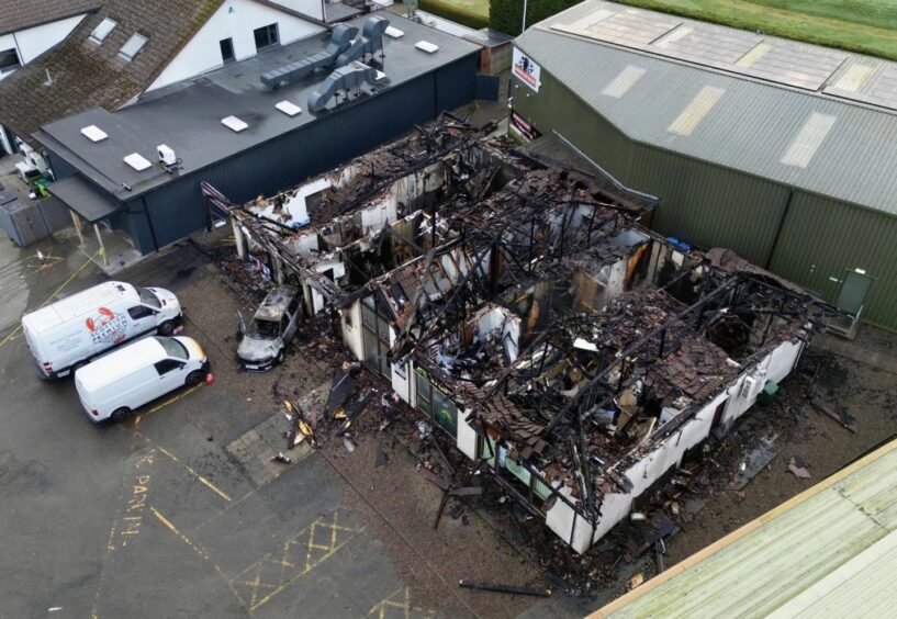 The fire has destroyed several premises at Fairways Business Park. Image: George Finlayson